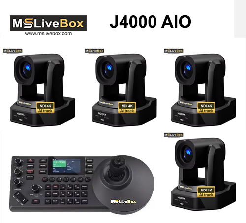 MSLiveBox-J4000 AIO Bundle 4PTZ Camera SDI/NDI/IP 4K with Controller